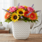 Martina Ceramic Tall Rectangle Vase with Elliptical Pattern