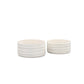Yam Embossed Banded Ceramic Planter Set (Set of 2)
