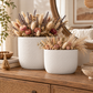 Dovara Symmetry Oval Ceramic Planter Set (Set of 2)