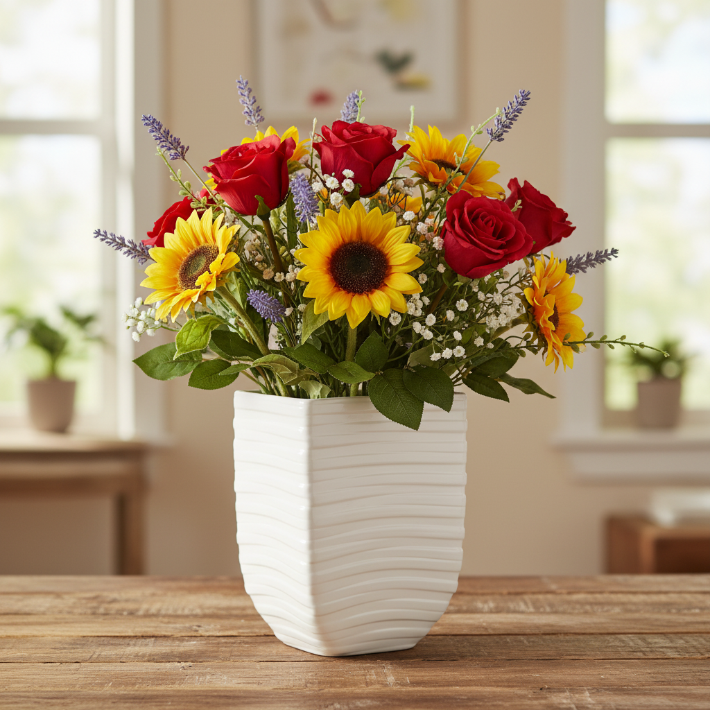 Aisha Tall Rectangular Ceramic Vase