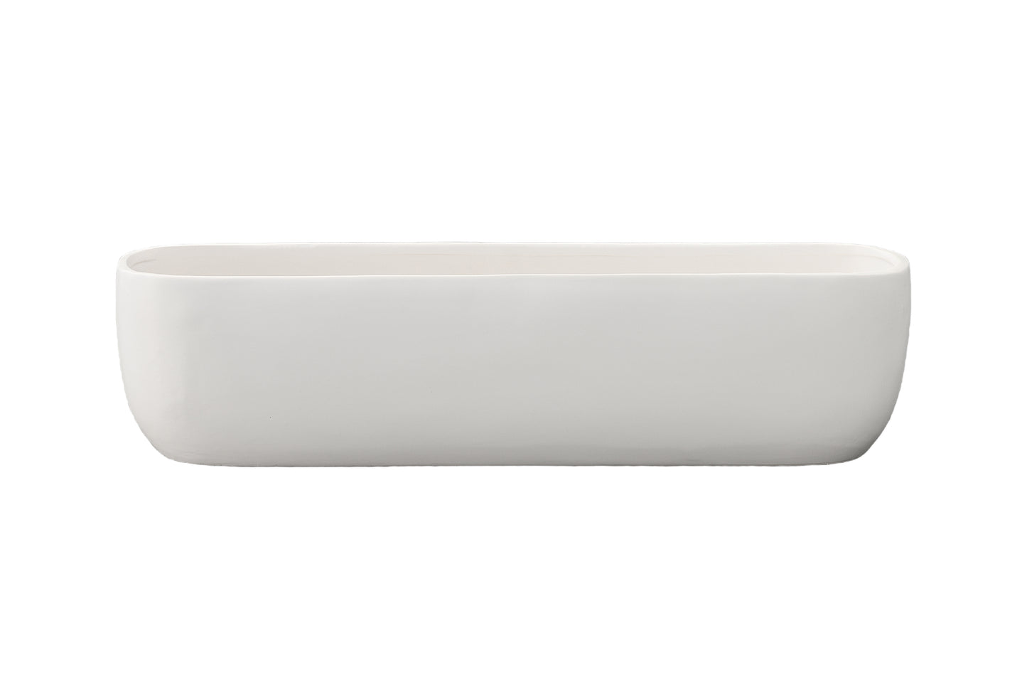 Ceramic Low Oval Wide Opening Pot Matte Finish-6.00"H