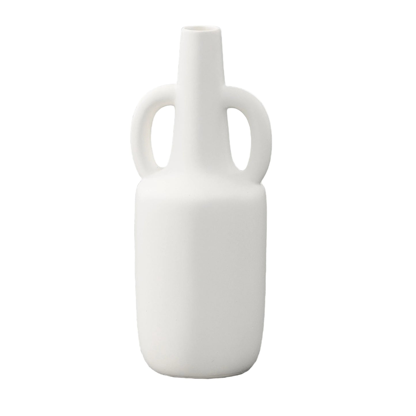Milenne White Ring-Handled Ceramic Vase