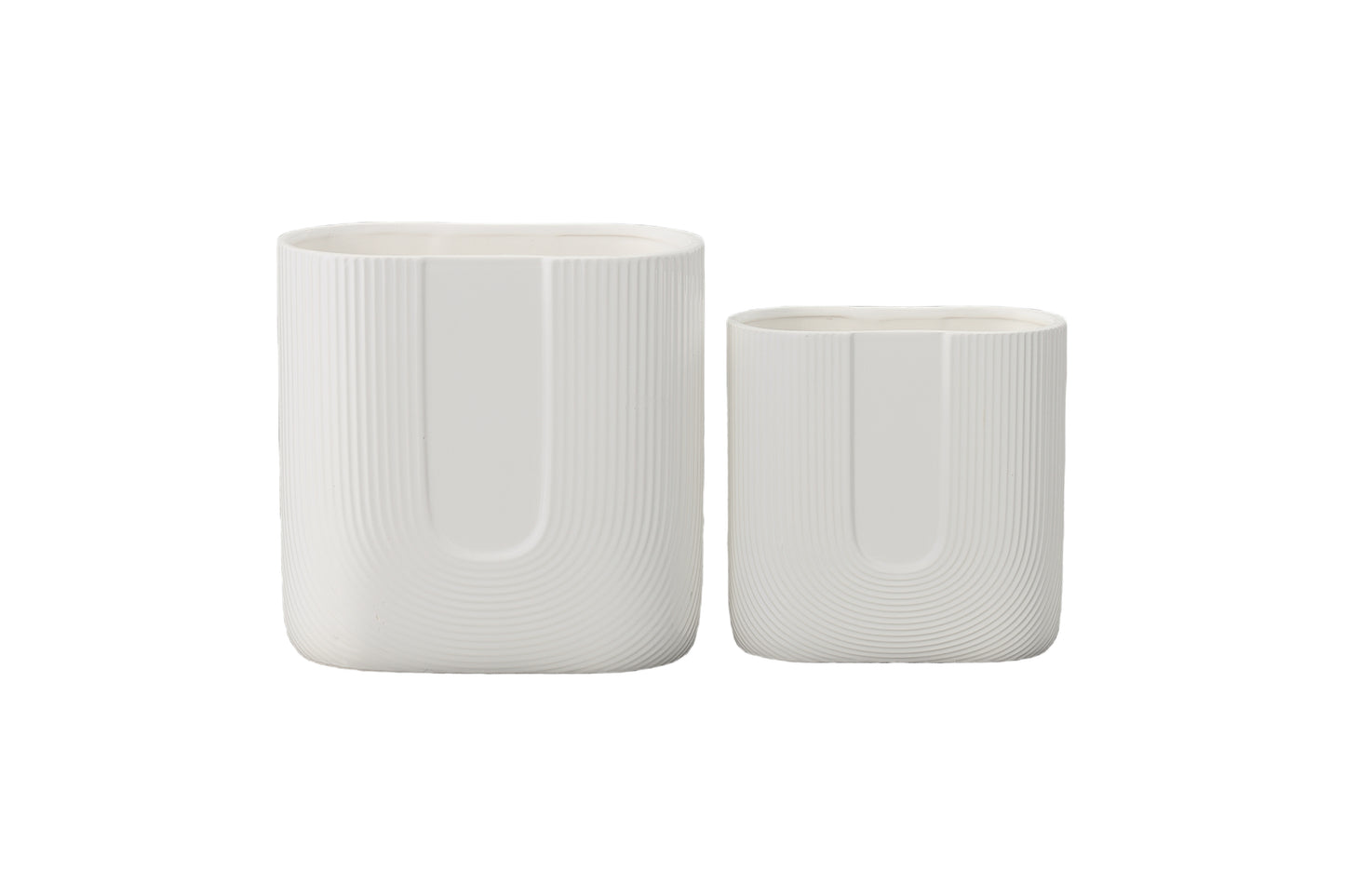Ardenne Inverted Arch Design Ceramic Pot (Set of 2)