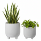 Vanya Ceramic Corrugated Pot on Tripod Stand (Set of 2)