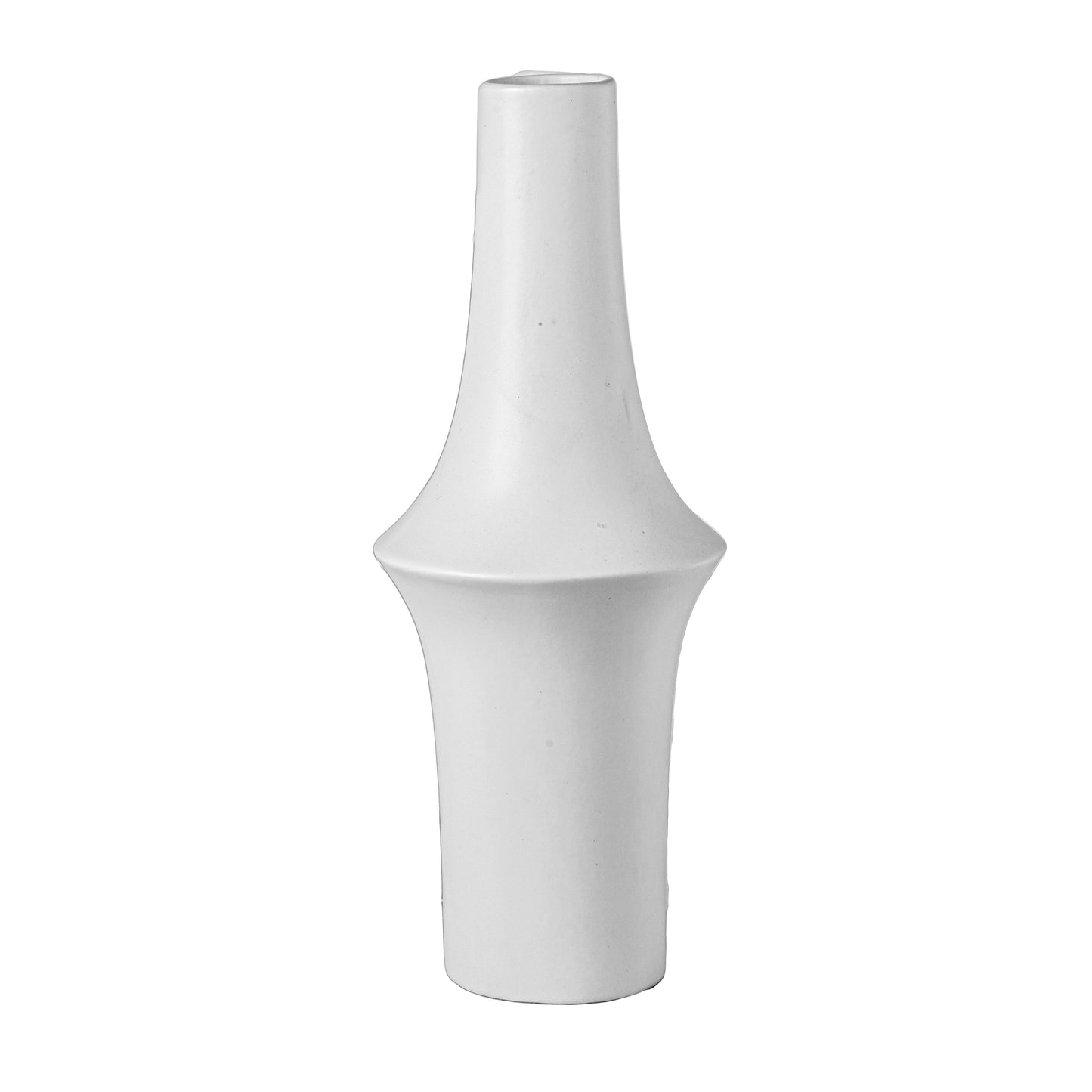 Juniper Ceramic Round Vase with Geometric Mid-Body Design