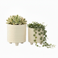 Zelie Tribal Pattern Ceramic Pots on Tripod Stand (Set of 2)
