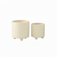 Citra Cream Ceramic Planter Pots with Contrasting Pattern & Tripod Stand (Set of 2)