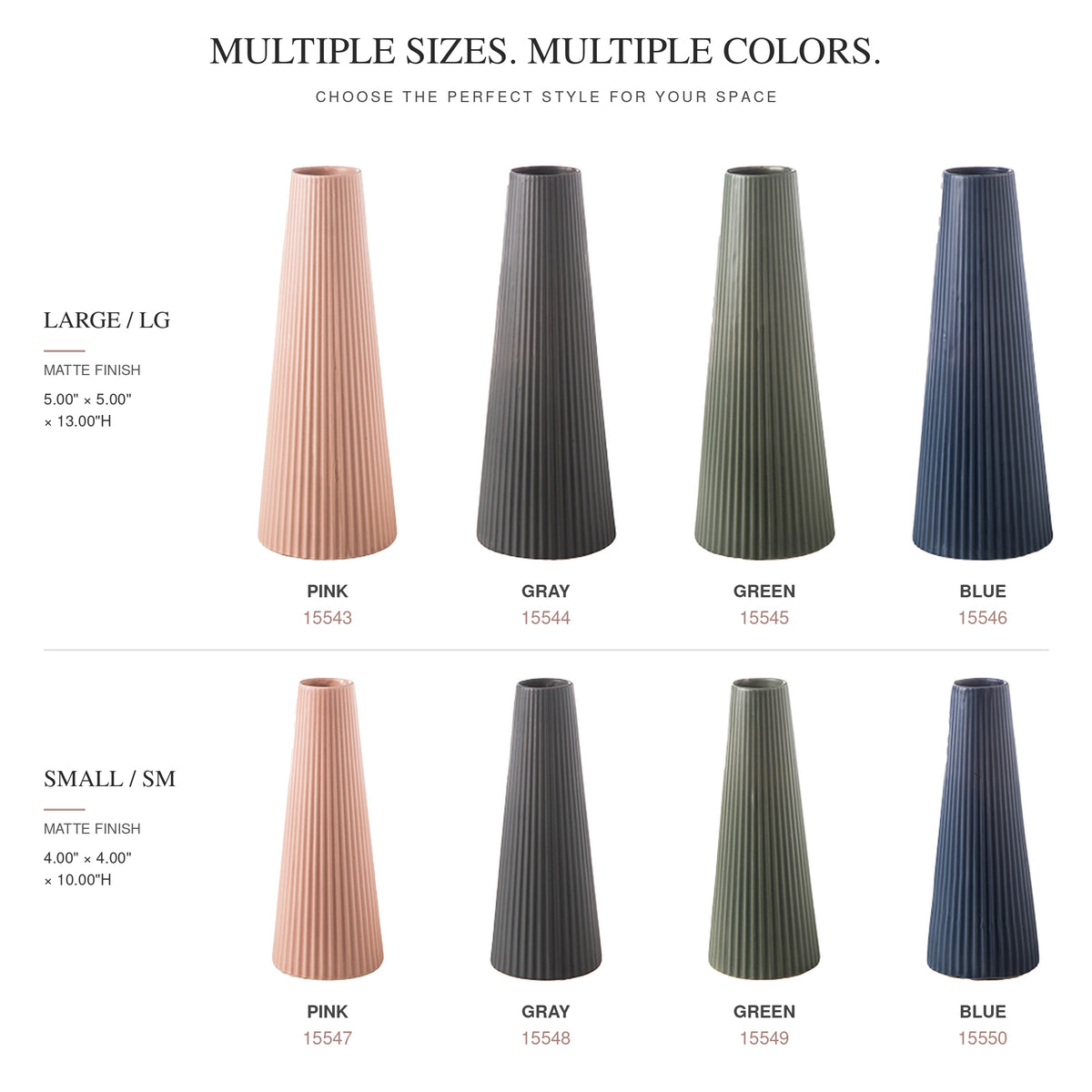 Vahlia Embossed Column Ceramic Vase