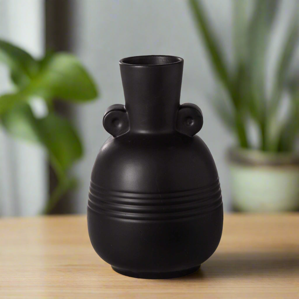 Vesari Embossed Banded Ceramic Vase