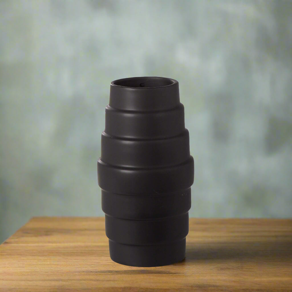 Rhenna Layered Design Round Ceramic Vase