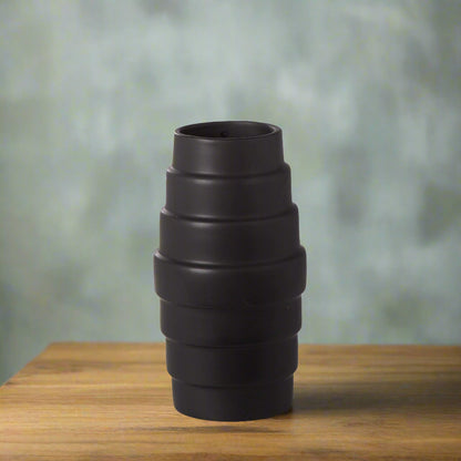 Rhenna Layered Design Round Ceramic Vase