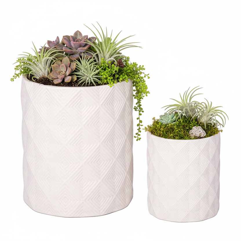 Grettina Ceramic Faceted Jar (Set of 2)