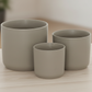 Emma Ceramic Round Plain Pots (Set of 3)