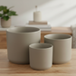 Emma Ceramic Round Plain Pots (Set of 3)