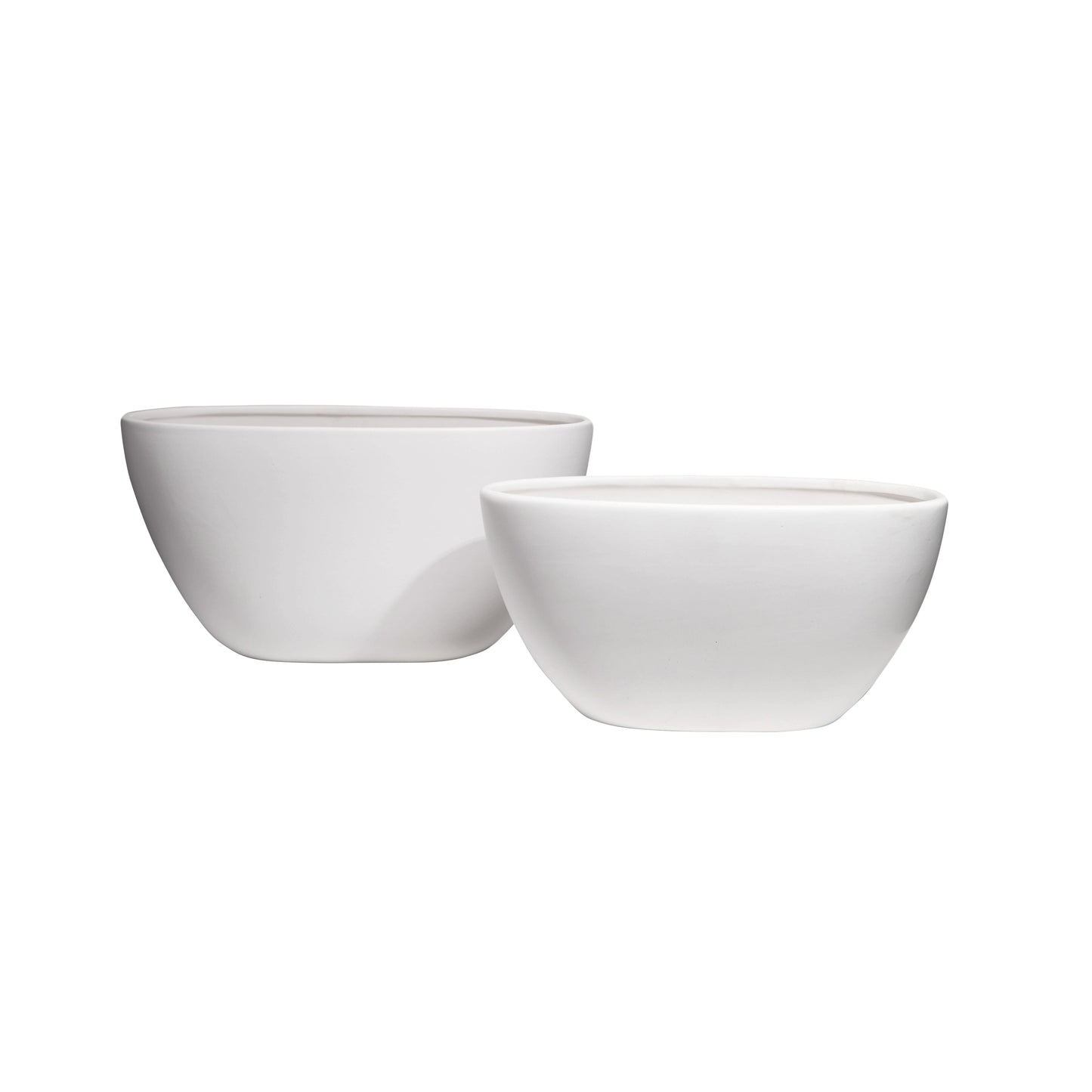 Ceylin Low Oval Ceramic Planter Set (Set of 2)