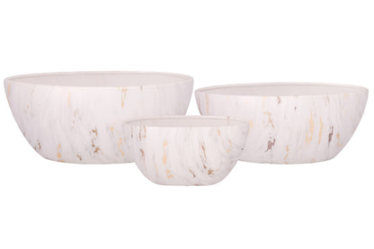 Ceramic Oval Pot Set of Three Matte Finish-8.50"H