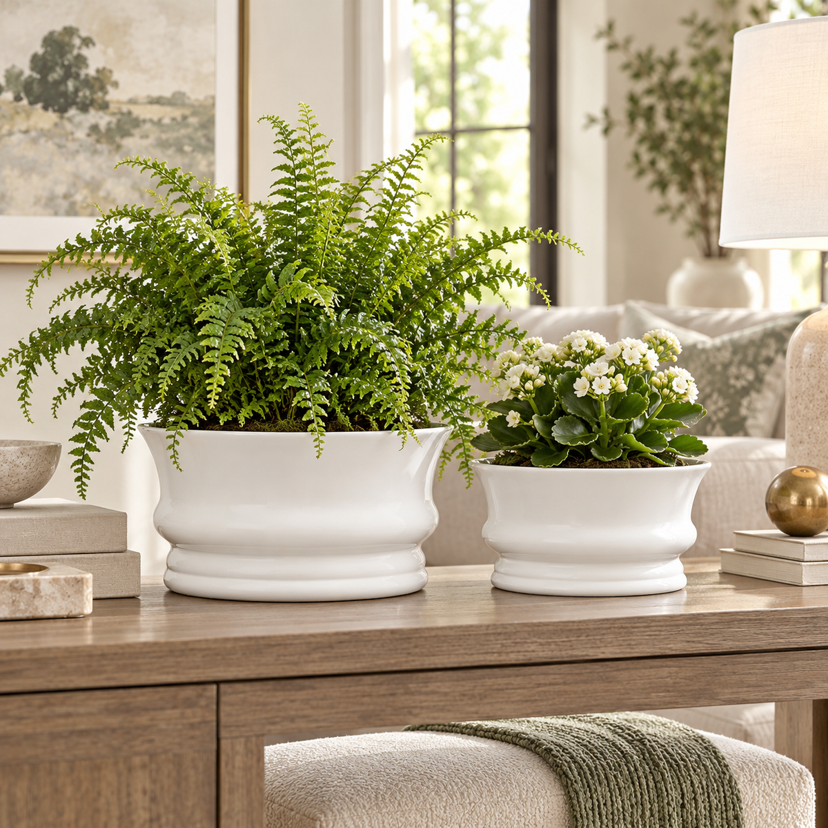 Maira Ceramic Minimalist Rounded Pot (Set of 2)