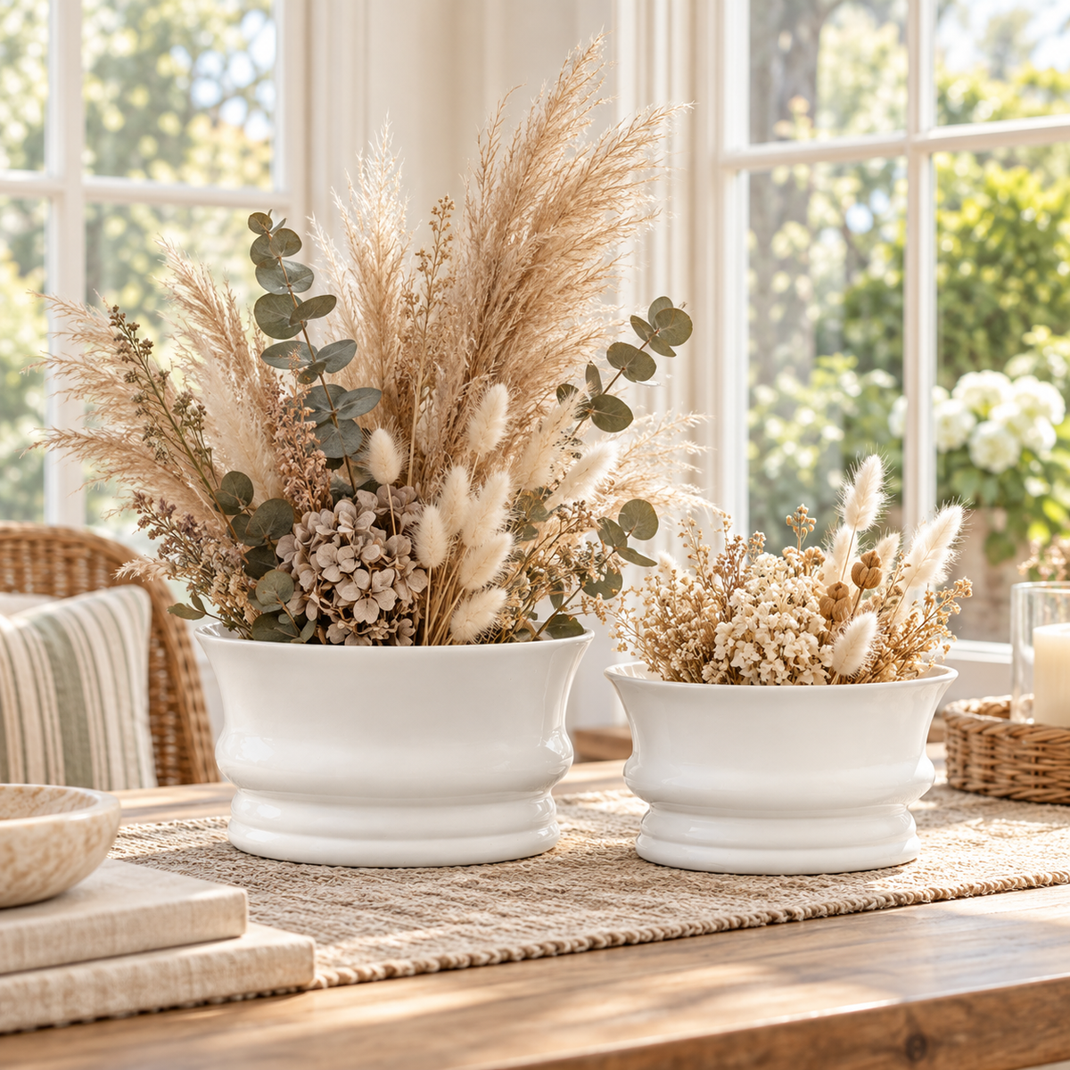 Maira Ceramic Minimalist Rounded Pot (Set of 2)