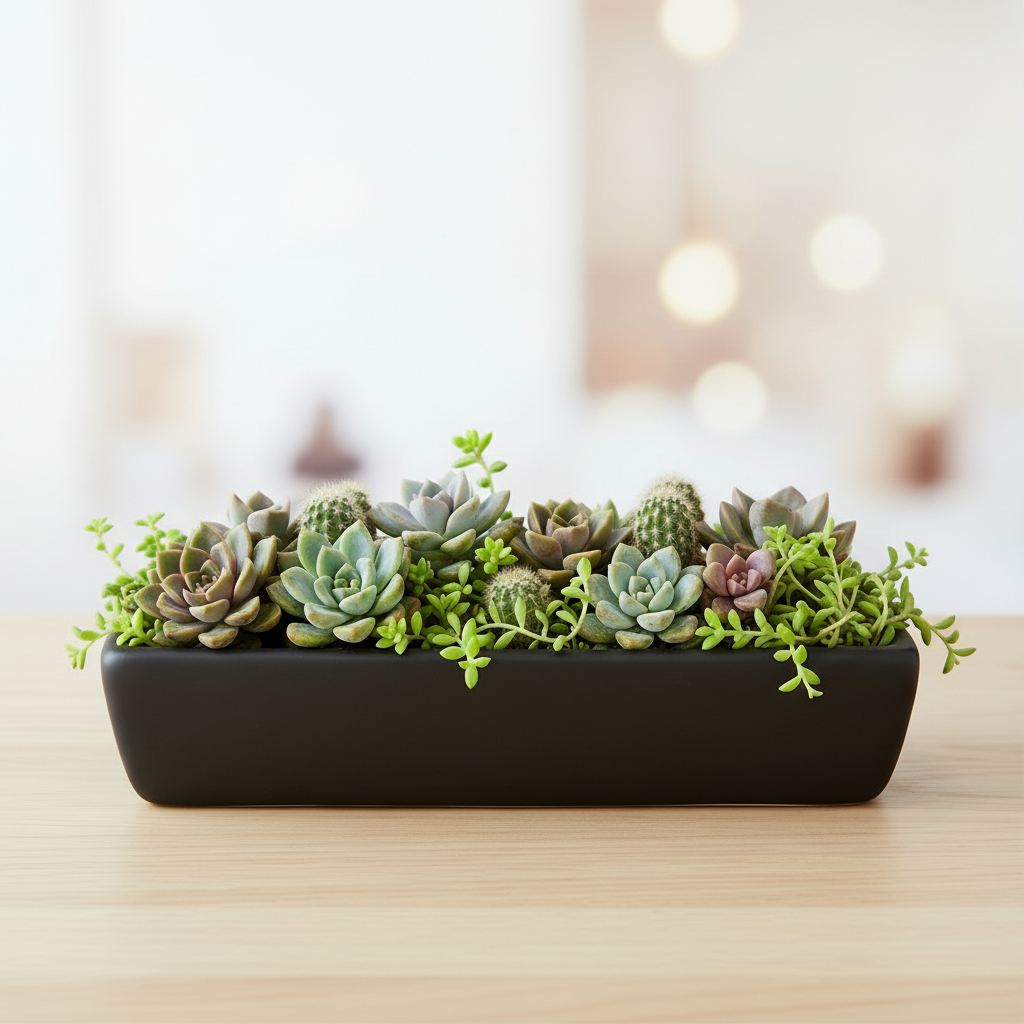 Alessia Ceramic Low Rectangle Pot