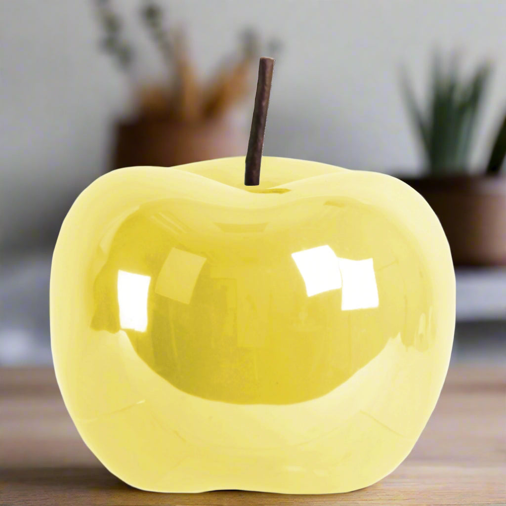 Zelia Pearlescent Ceramic Apple Figurine