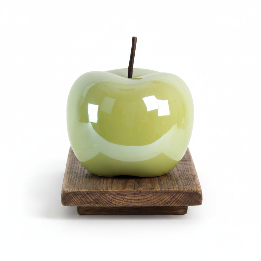 Zelia Pearlescent Ceramic Apple Figurine