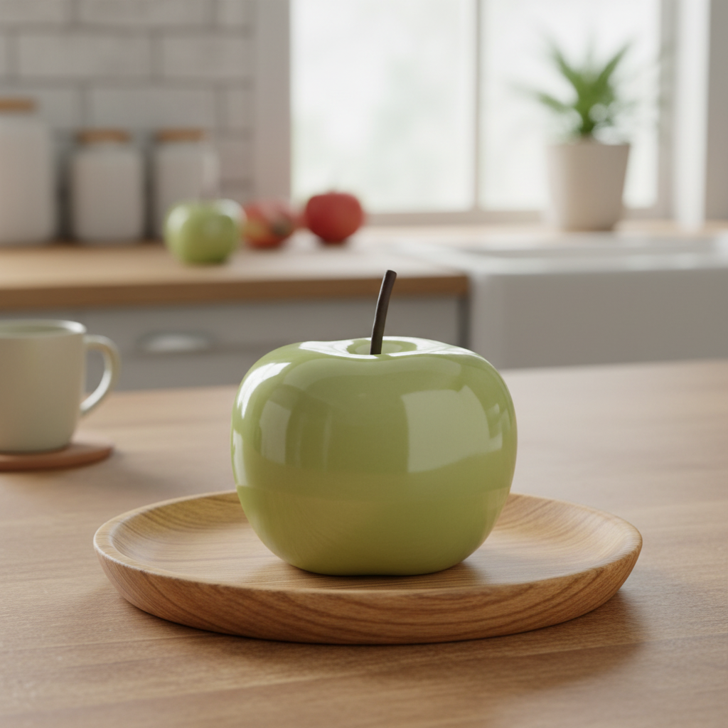 Zelia Pearlescent Ceramic Apple Figurine