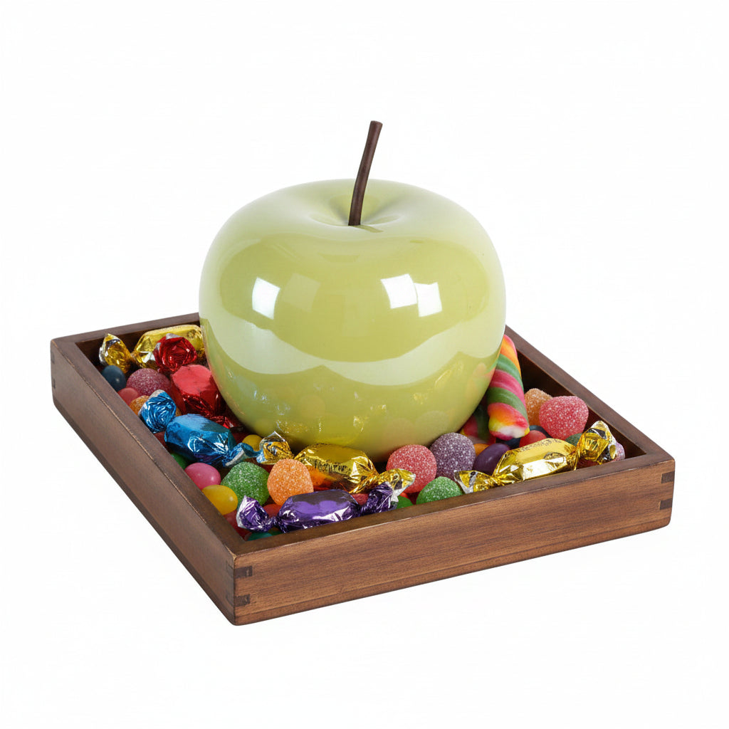 Zelia Pearlescent Ceramic Apple Figurine