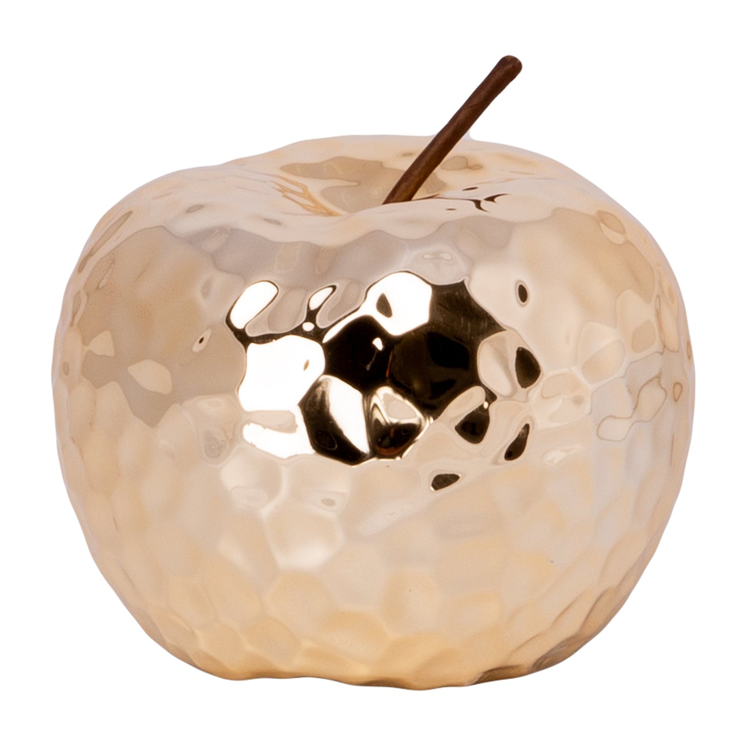 Decorative apple-shaped candle on a white background