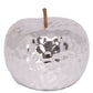 Decorative silver apple on a white background