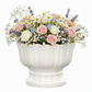 Mero Gloss White Ceramic Tulip Urn Vase with Elevated Base