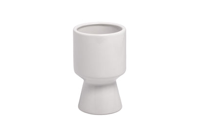 Ceramic Round Pot Large Finish in Shinny White