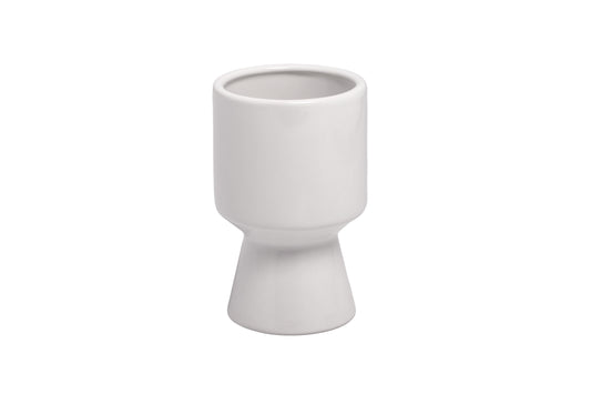 Ceramic Round Pot Large Finish in Shinny White