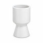 A shiny white ceramic round pot large finish, isolated on a white background.