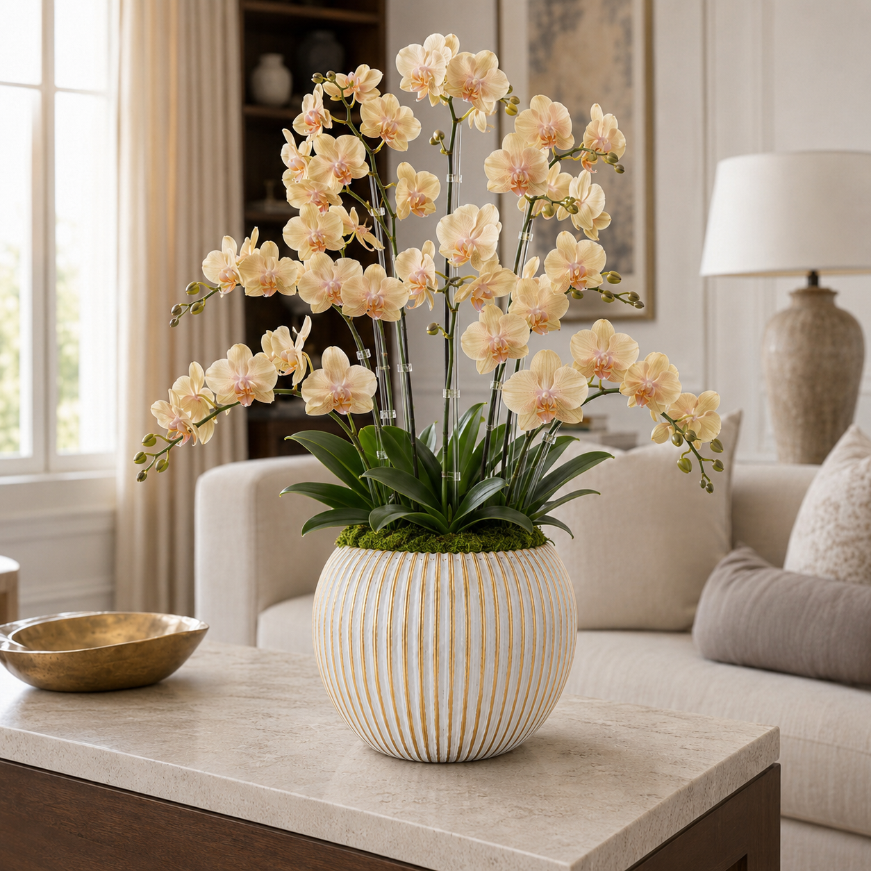 Tara Ribbed Ovoid Ceramic Vase
