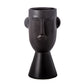 A gold ceramic head pot with a glossy finish on a flared bottom base.