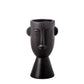 A gold ceramic head pot with a glossy finish on a flared bottom base.