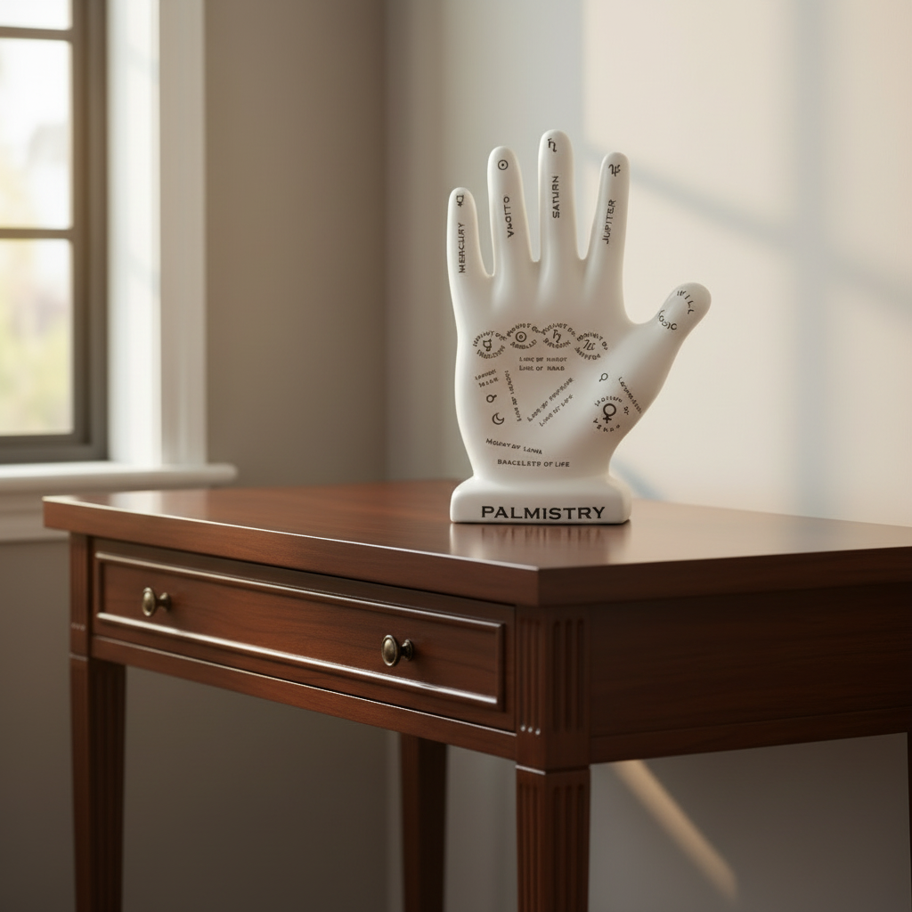 Astora Ceramic Right Hand Figurine with Astro Palmistry Design