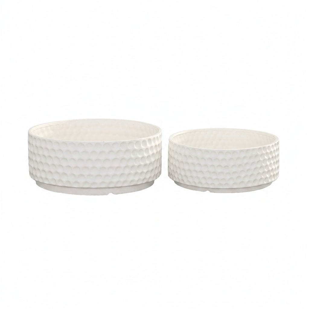 Ceramic Round Bowl Matte Finish White-6.50"H