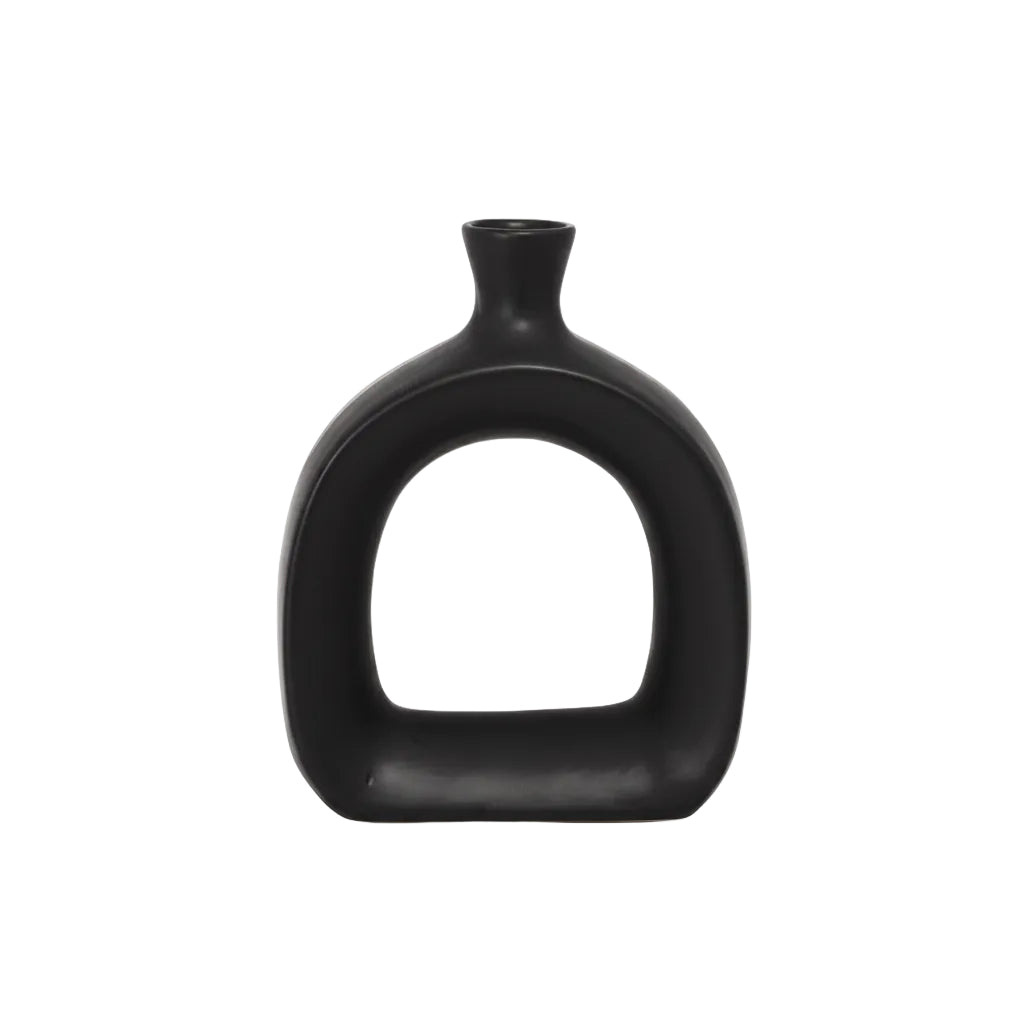 Maryna Sculptural Open Ceramic Donut Vase