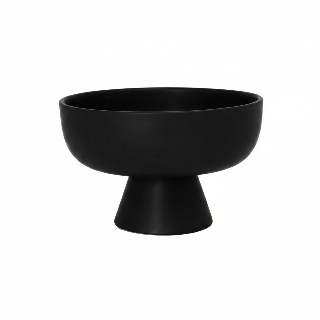 Ceramic Pedestal Bowl Finish in Matt White and Matt Black
