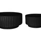 Lynn Ribbed Pedestal Planters (Set of 2)
