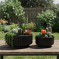 Lynn Ribbed Pedestal Planters (Set of 2)