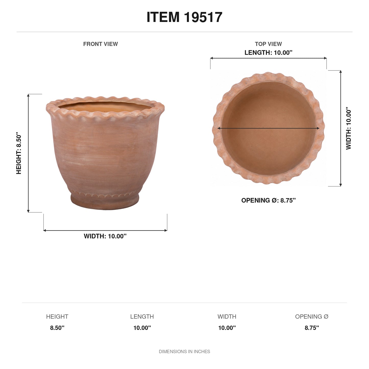 Eterna Handcrafted Round Planter