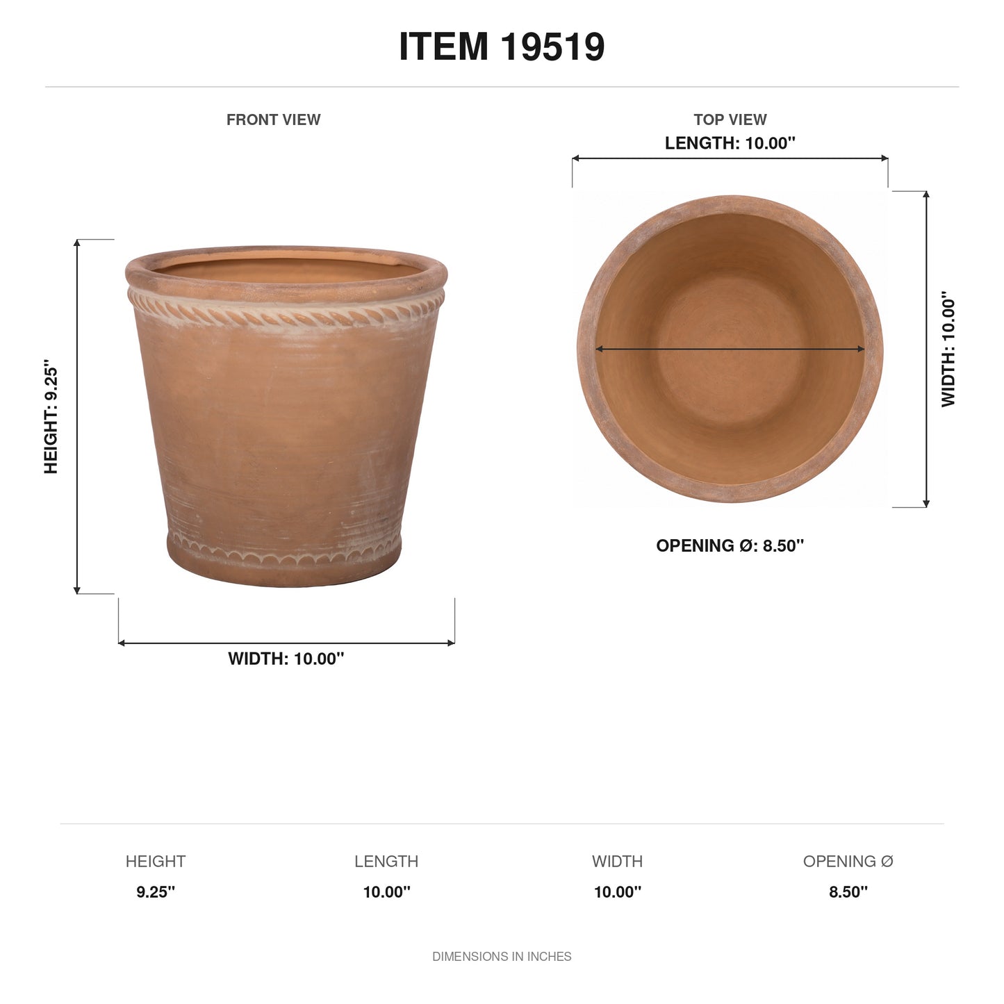 Paisley Terracotta Round Pot