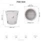 Terracotta Round Pot White-11.00"H