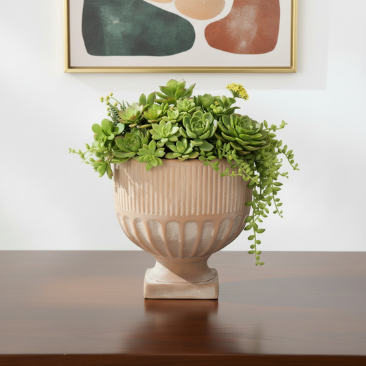 Lou Goblet-Style Pedestal Planter