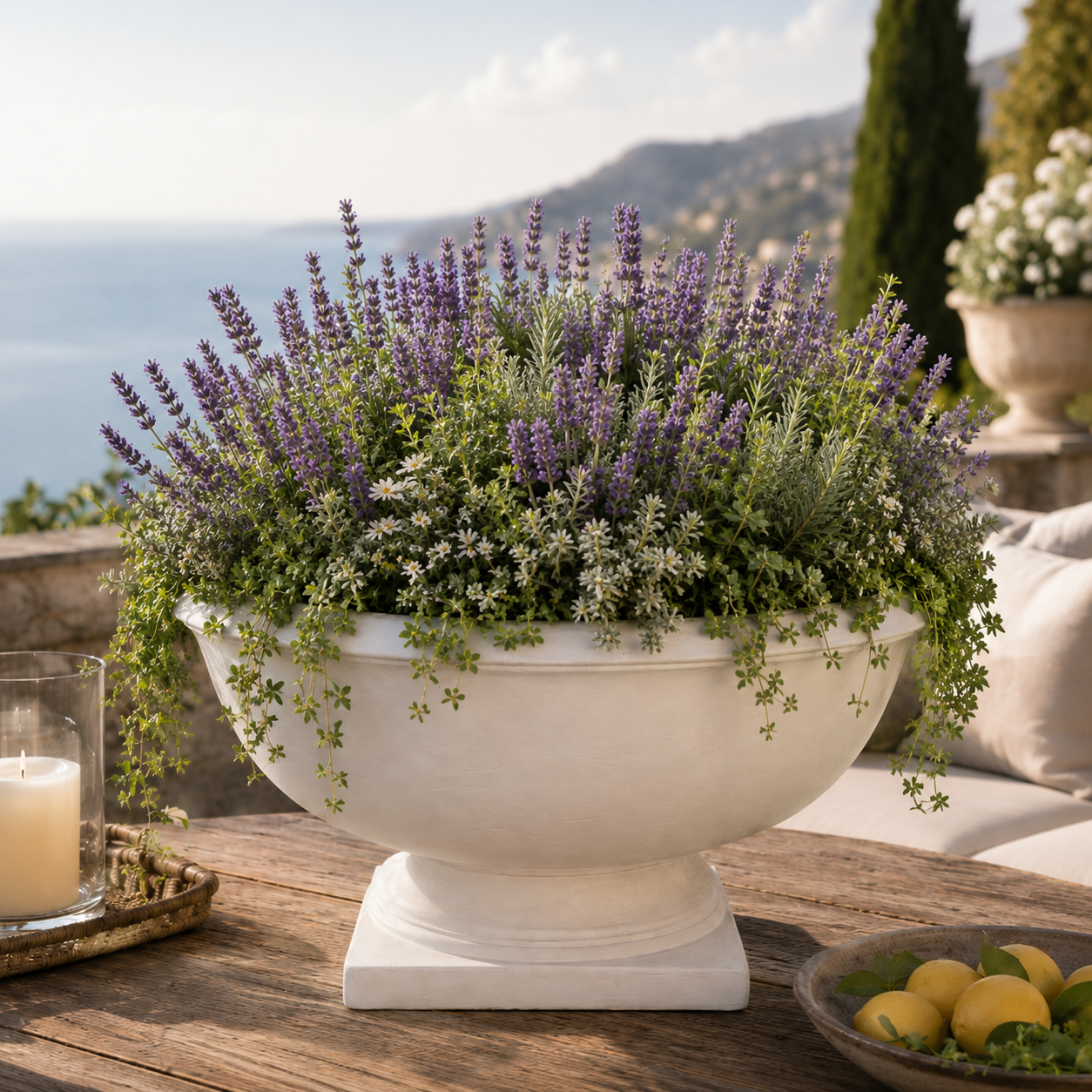 Galen Sand Finish Terracotta Urn Planter