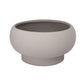 Round gray planter on a white background