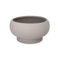 Round gray planter on a white background