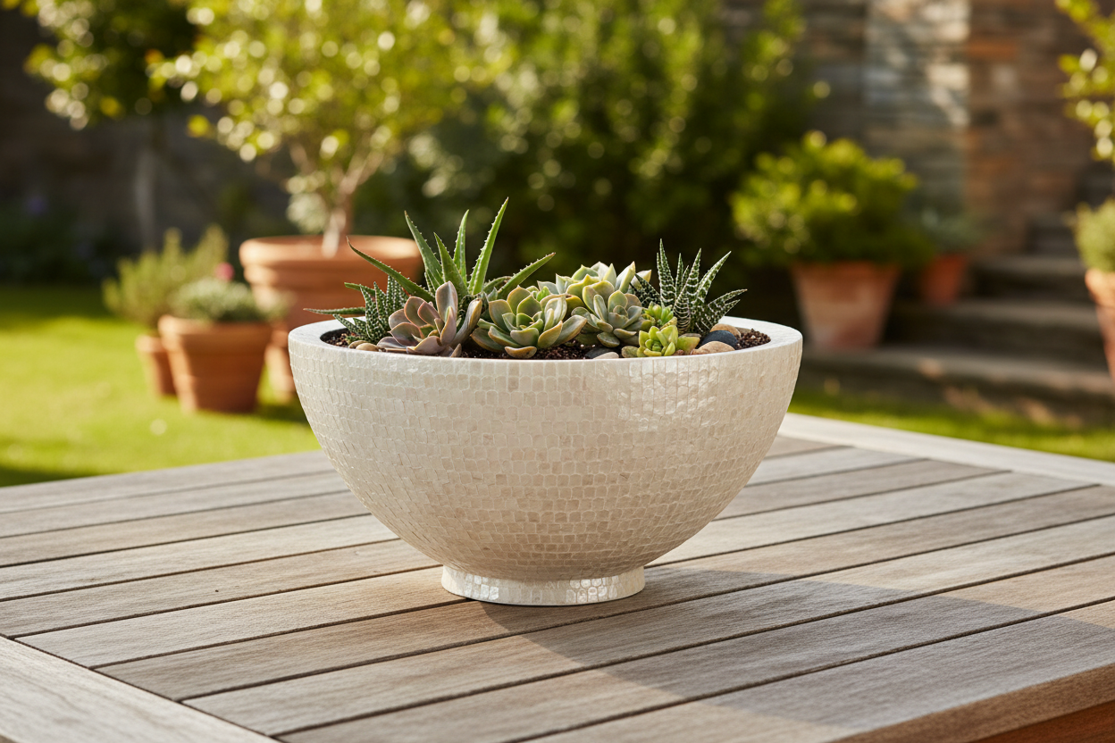 Yara Shell Boat-Shaped Bowl Planter